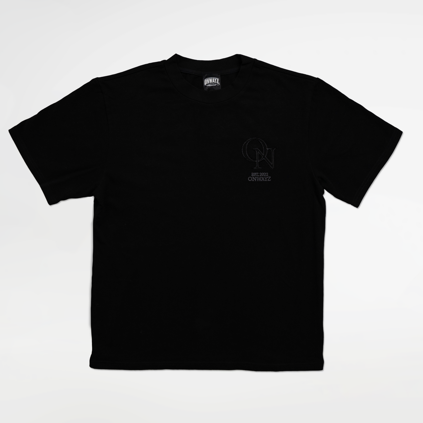 Distressed Applique T Shirt - Black