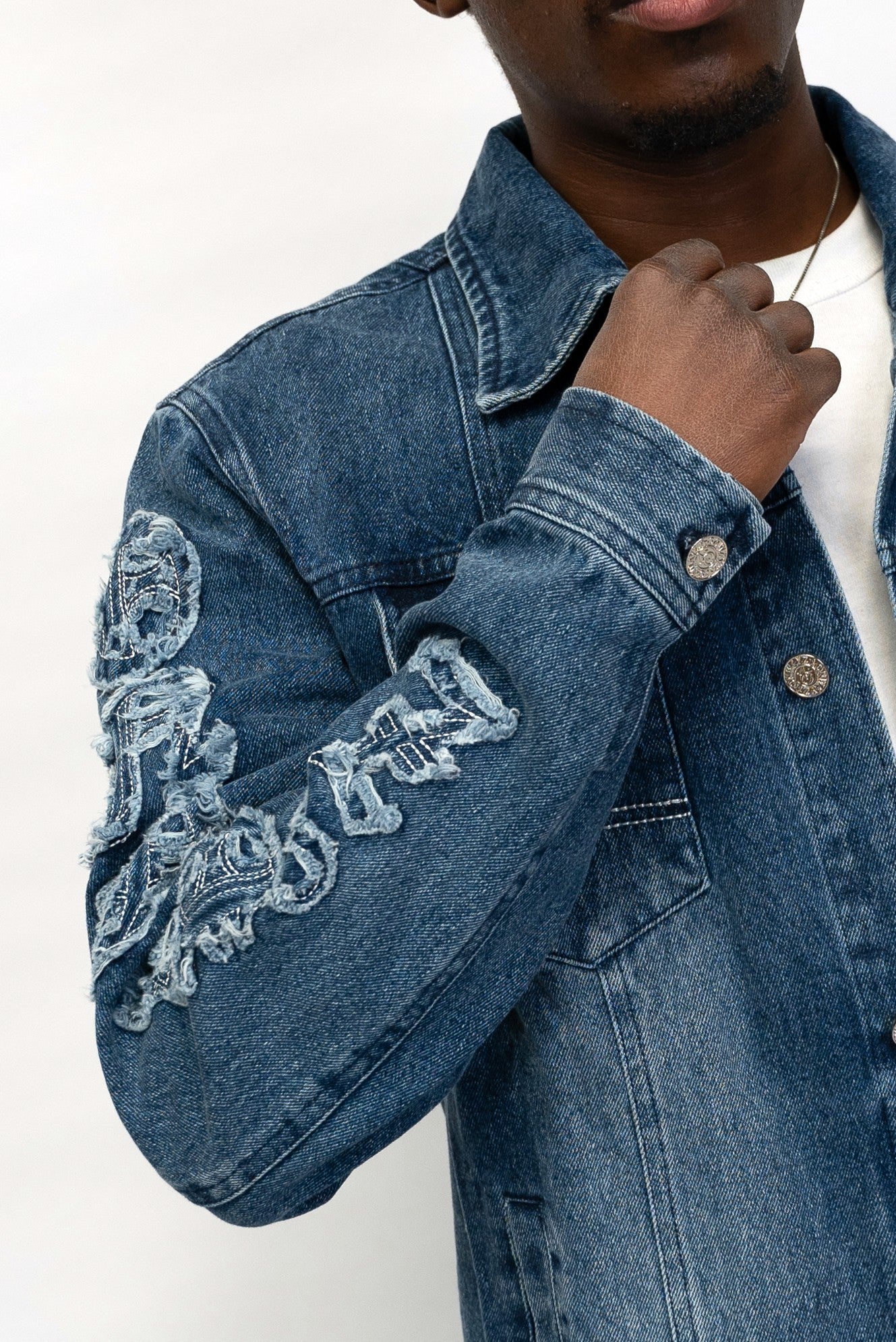 Classic Applique Denim Jacket - Blue