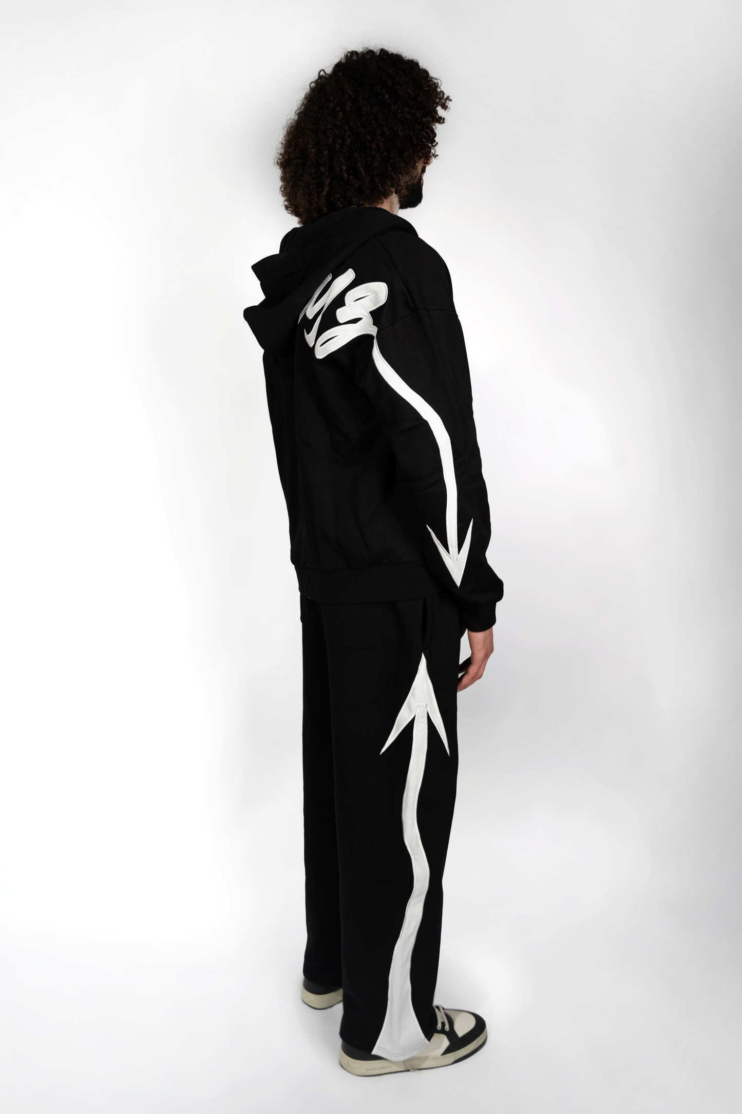 Arrow Script Zip Hoodie - Black