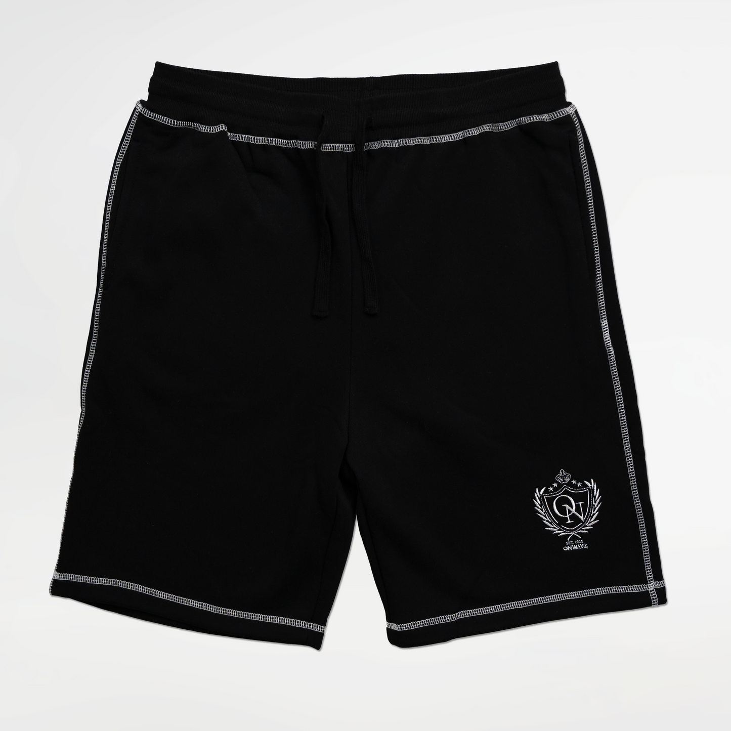 Crest Stitch Shorts - Black