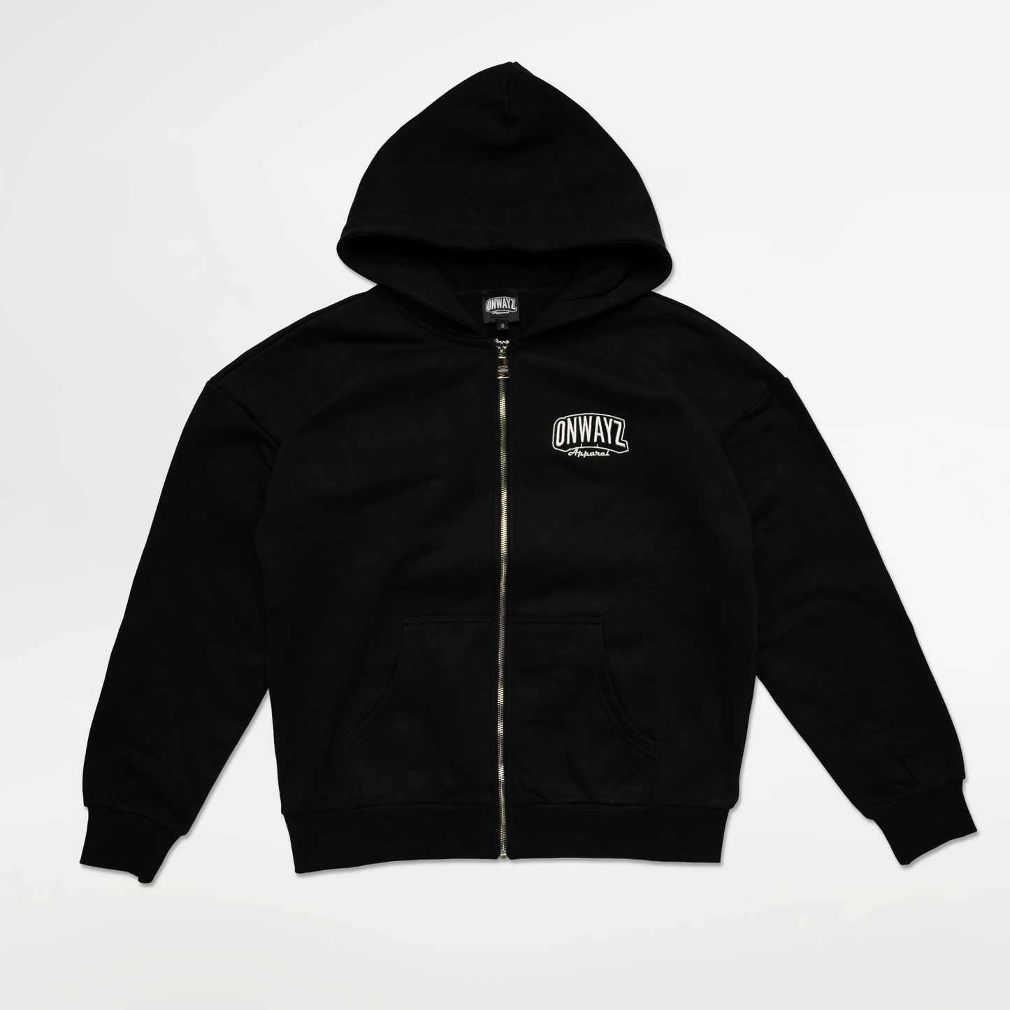 Arrow Script Zip Hoodie - Black
