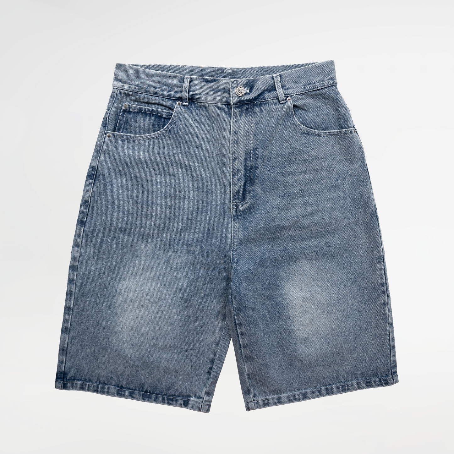 Distressed Logo Jorts - Blue