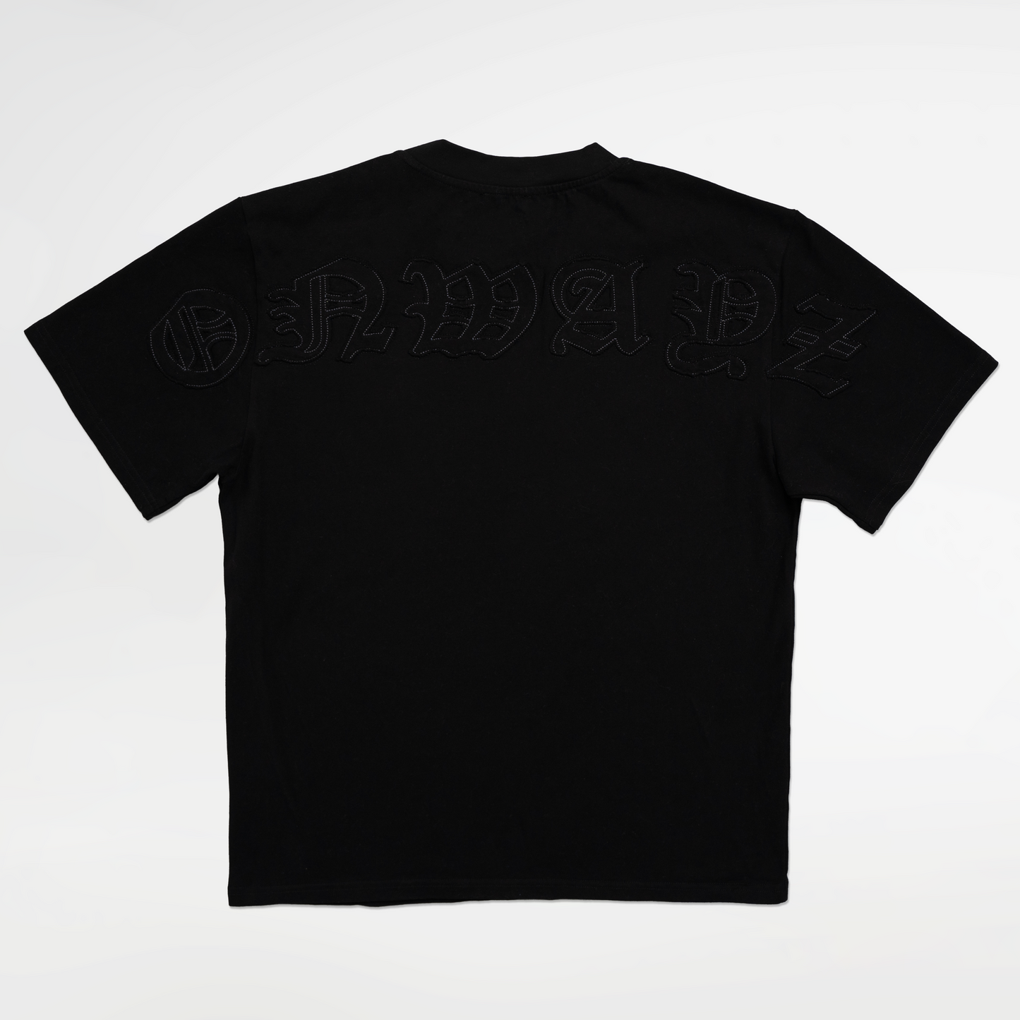 Distressed Applique T Shirt - Black