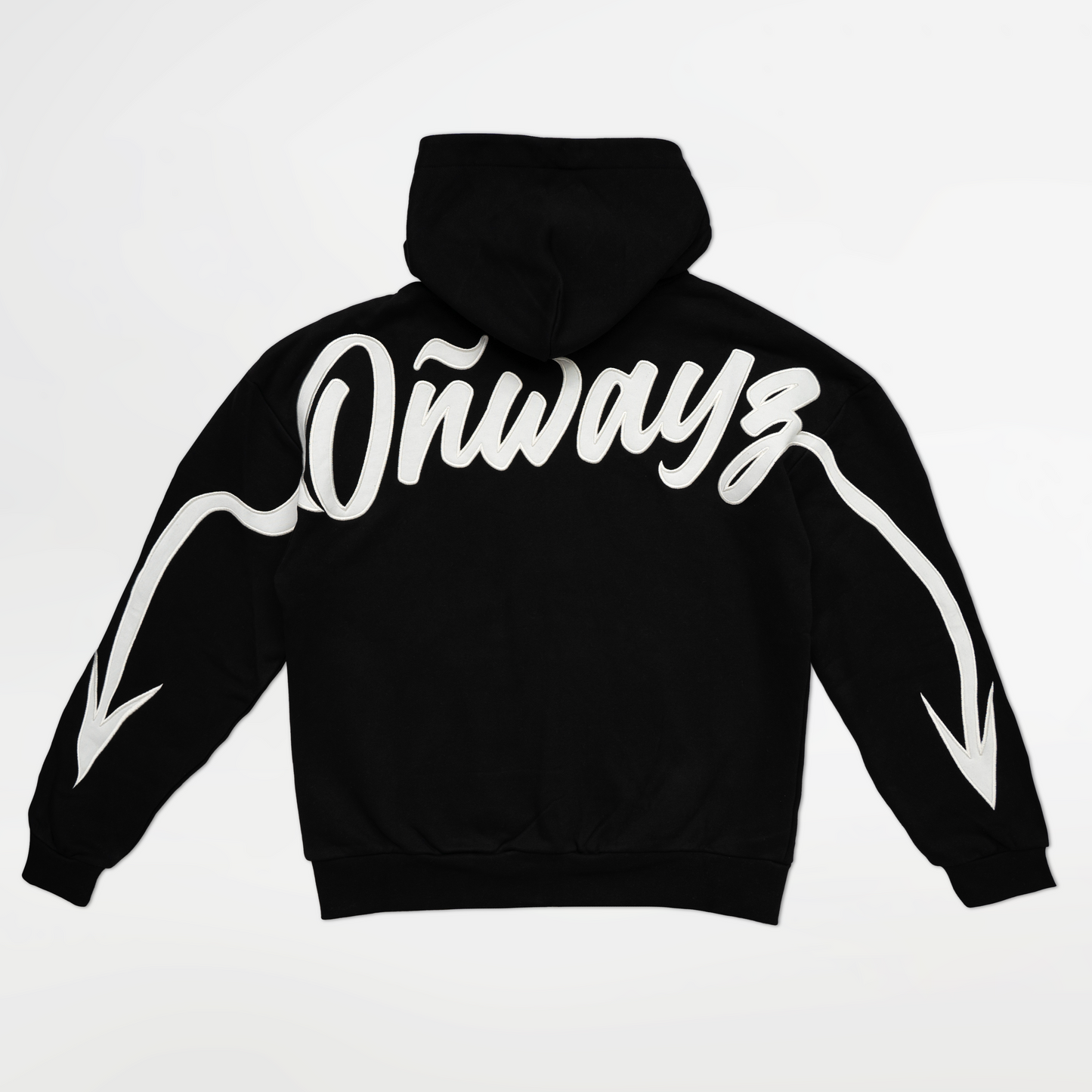 Arrow Script Zip Hoodie - Black