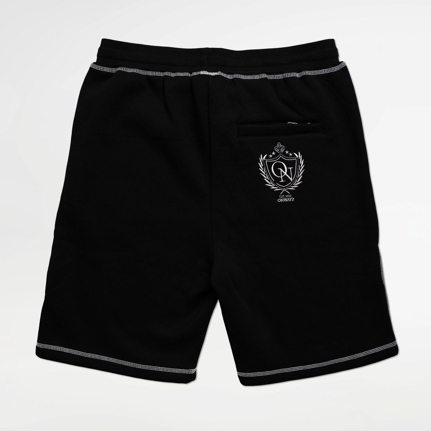 Crest Stitch Shorts - Black