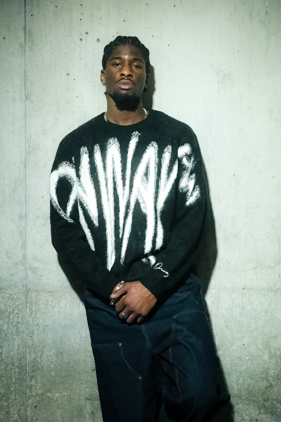 Fluff Knit Crewneck - Black