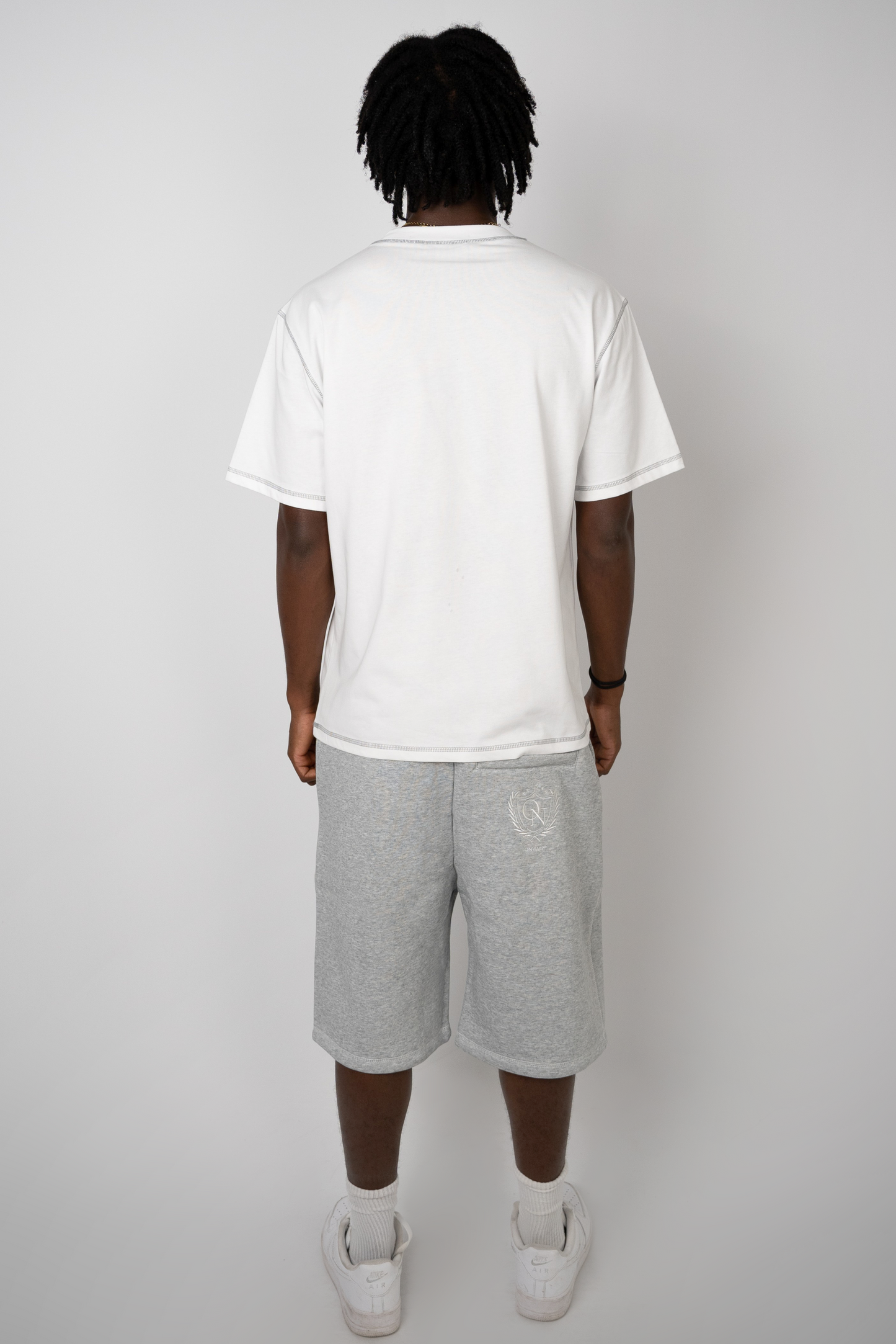 Crest Stitch Shorts - Grey