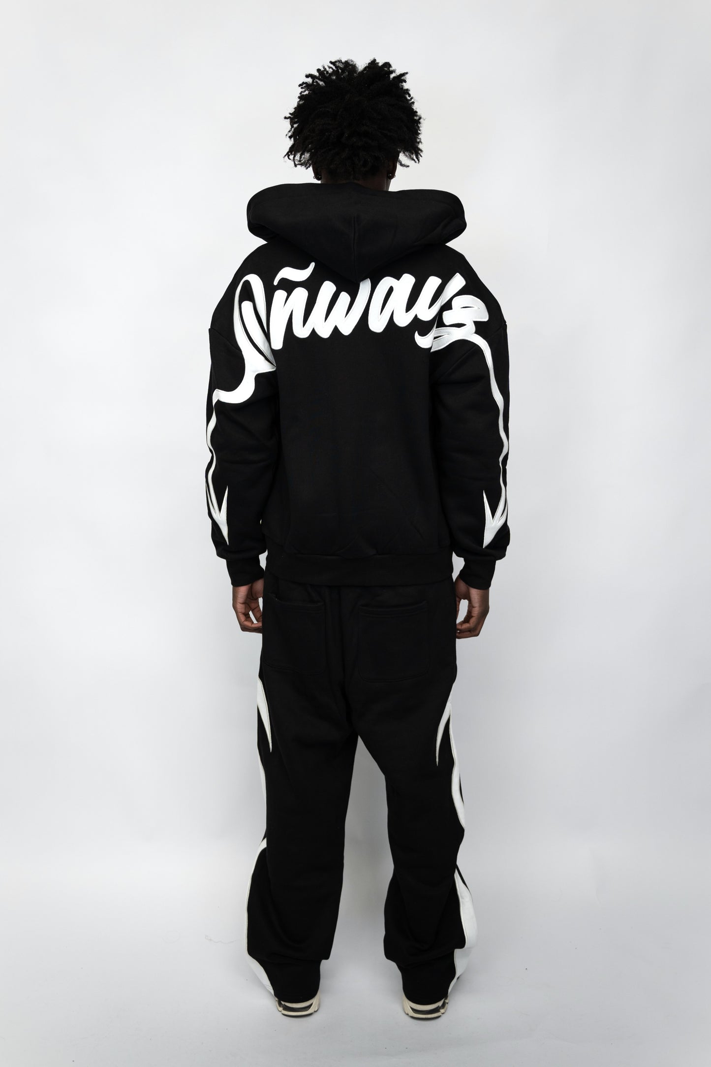 Arrow Script Zip Hoodie - Black