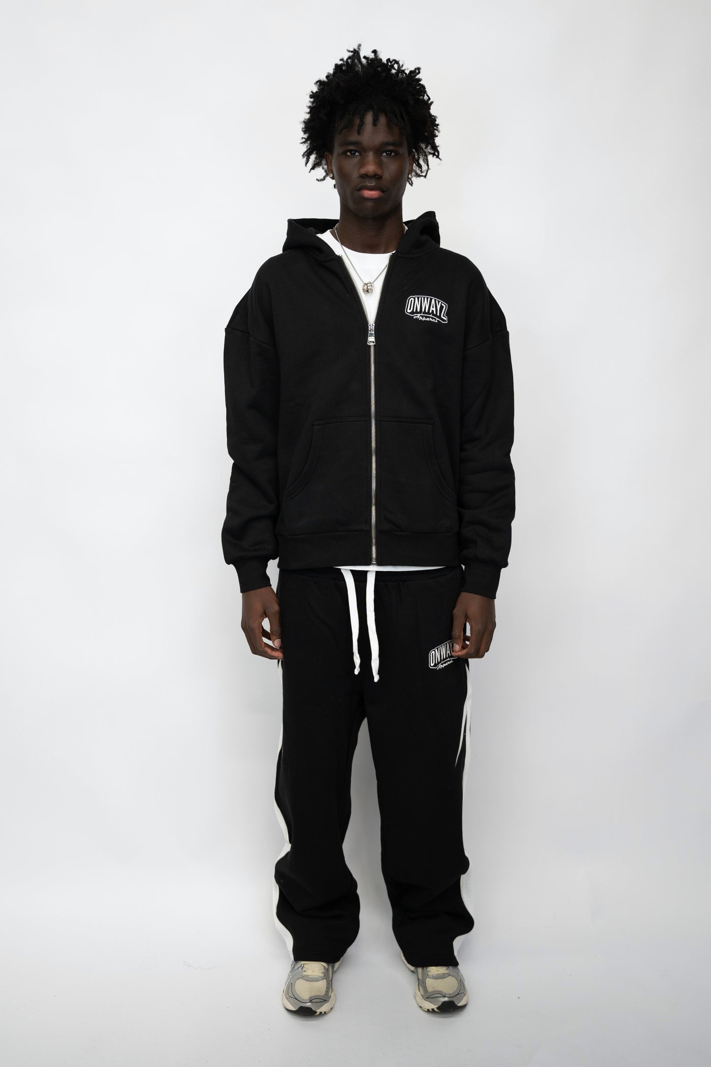Arrow Script Zip Hoodie - Black