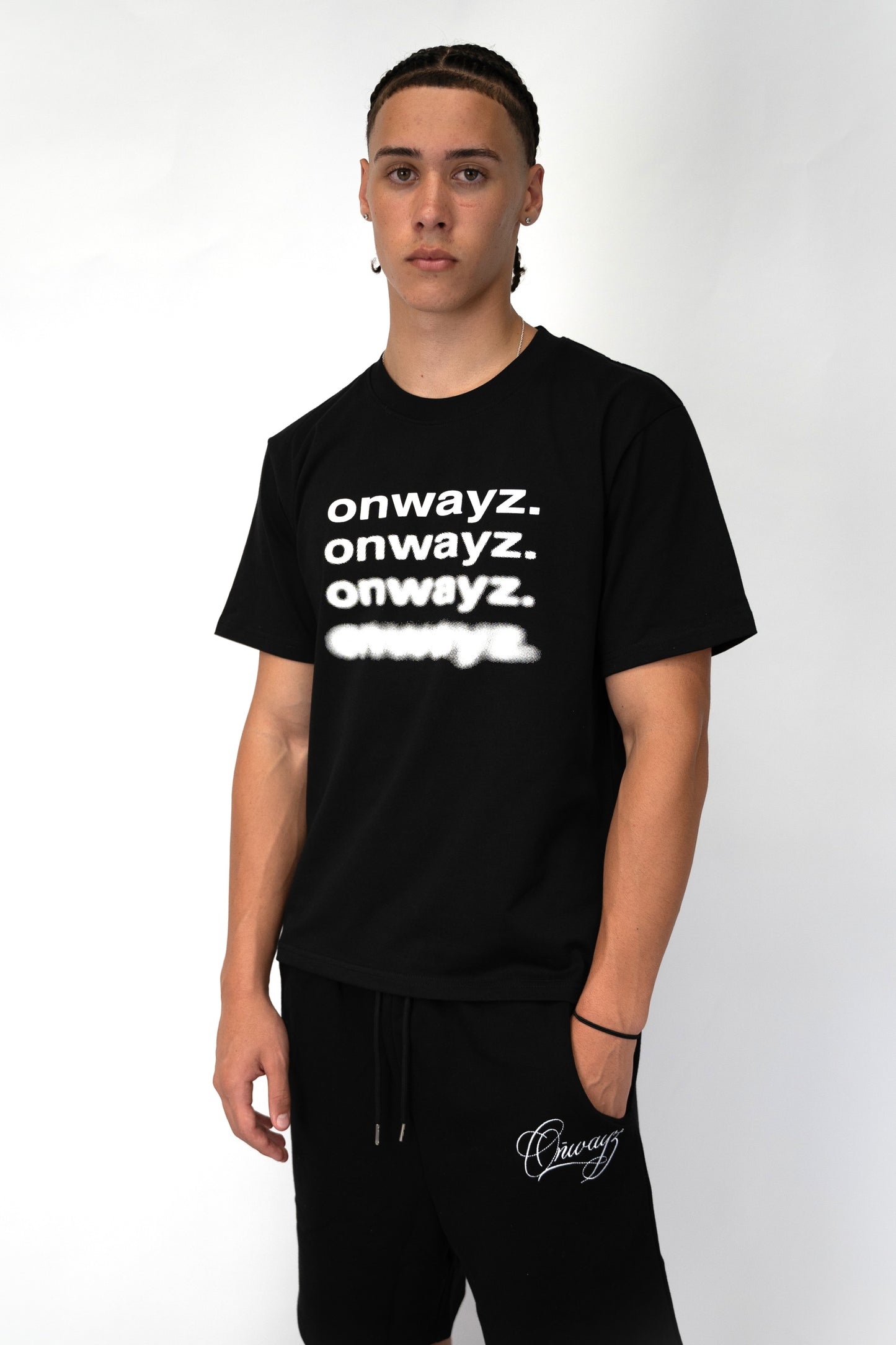 Blur Text T Shirt - Black