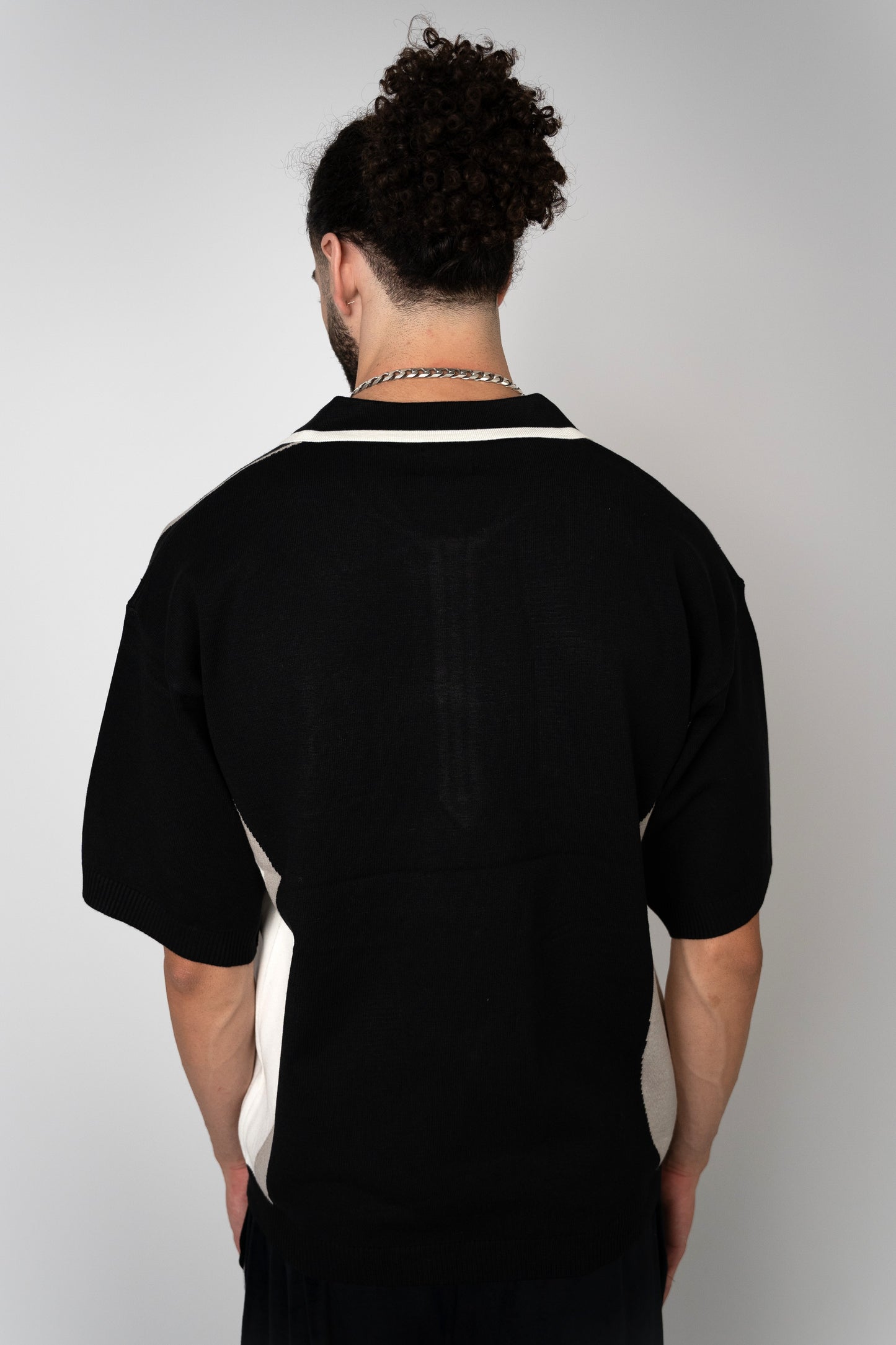 Knitted Polo Shirt - Black