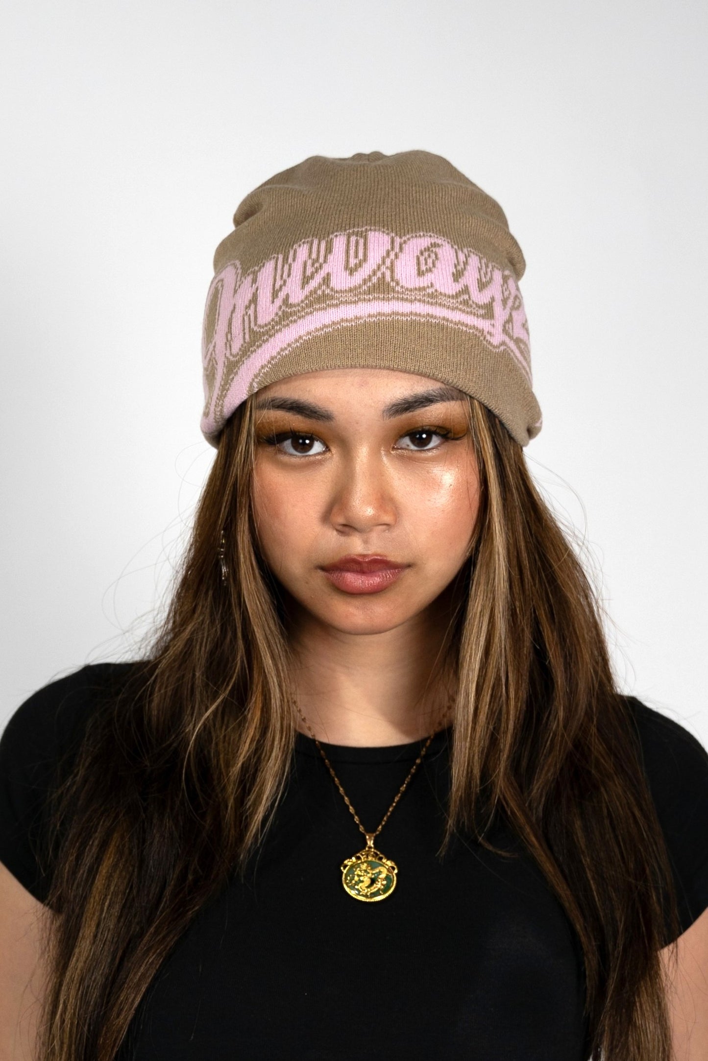 Reversible Beanie - Brown / Grey