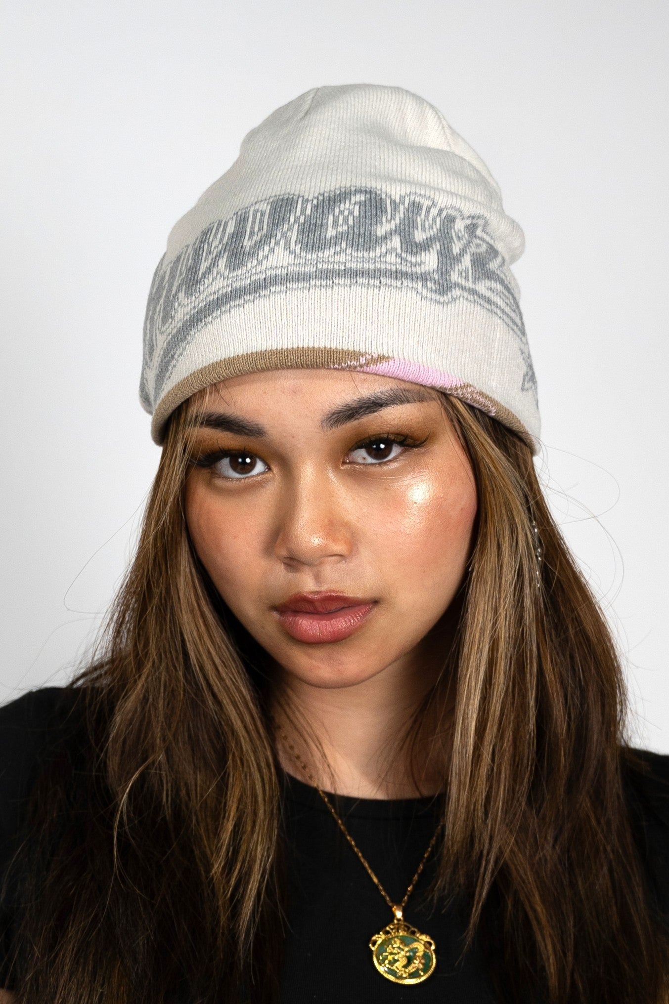 Reversible Beanie - Brown / Grey