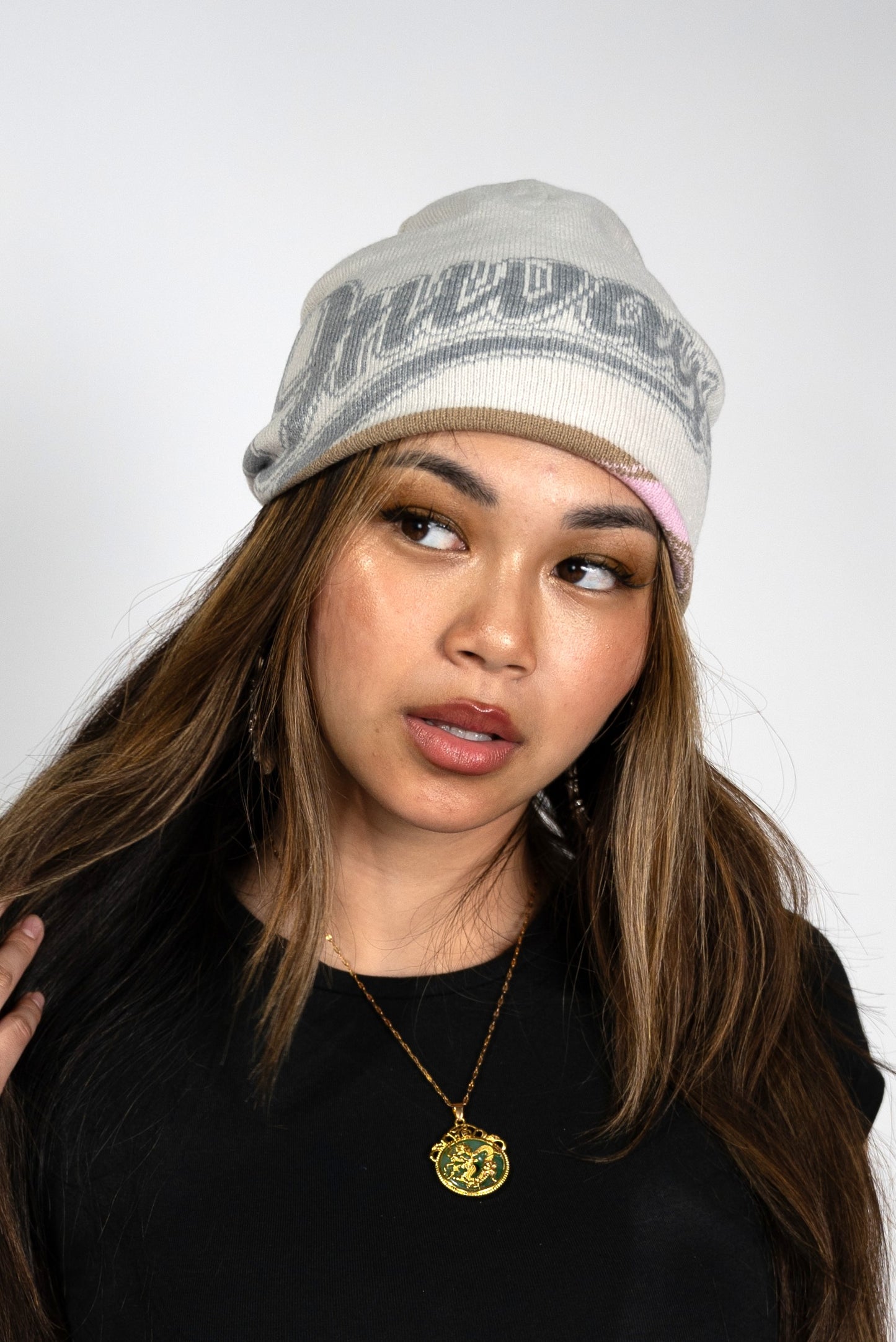 Reversible Beanie - Brown / Grey