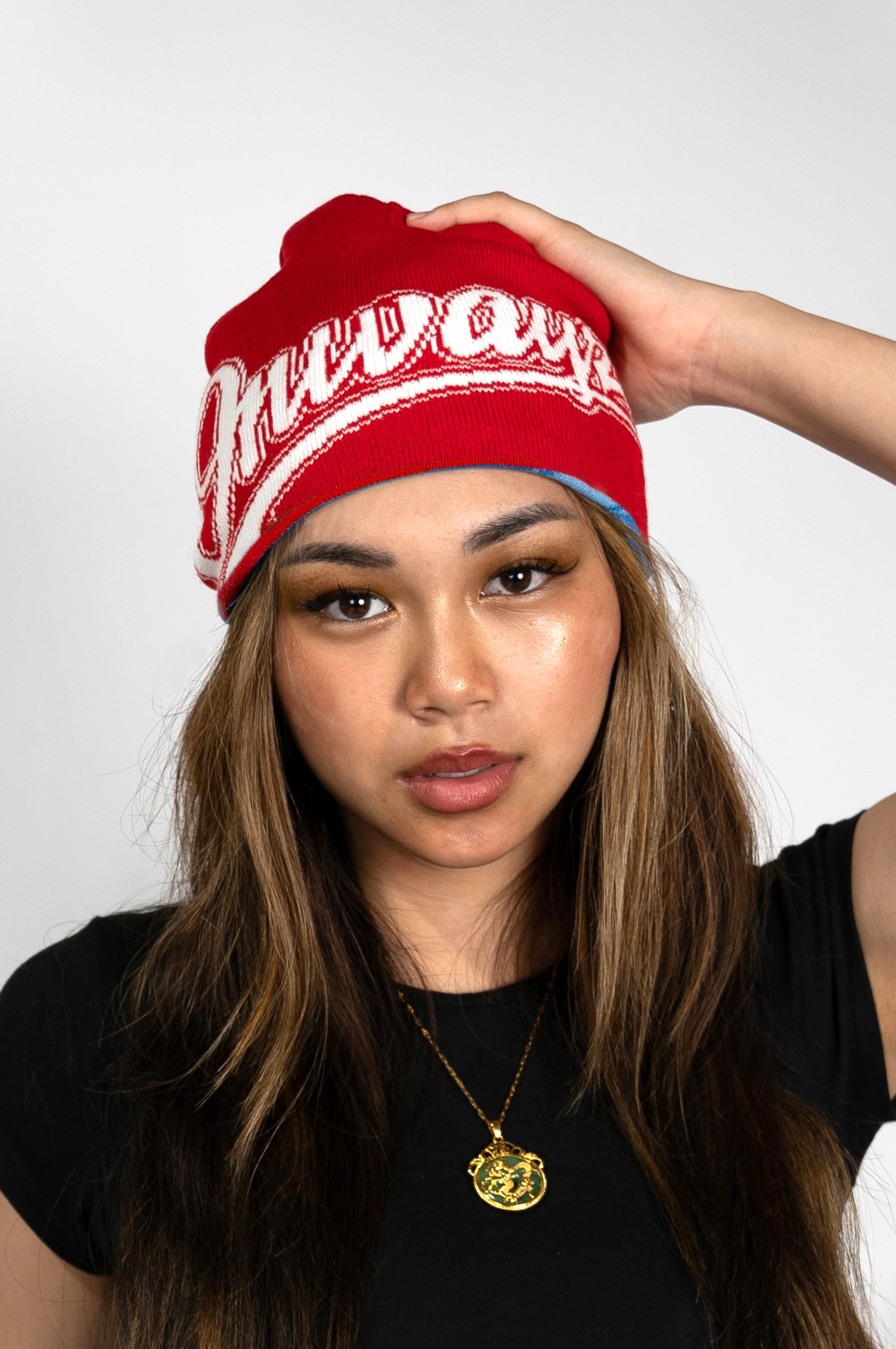 Reversible Beanie - Blue / Red