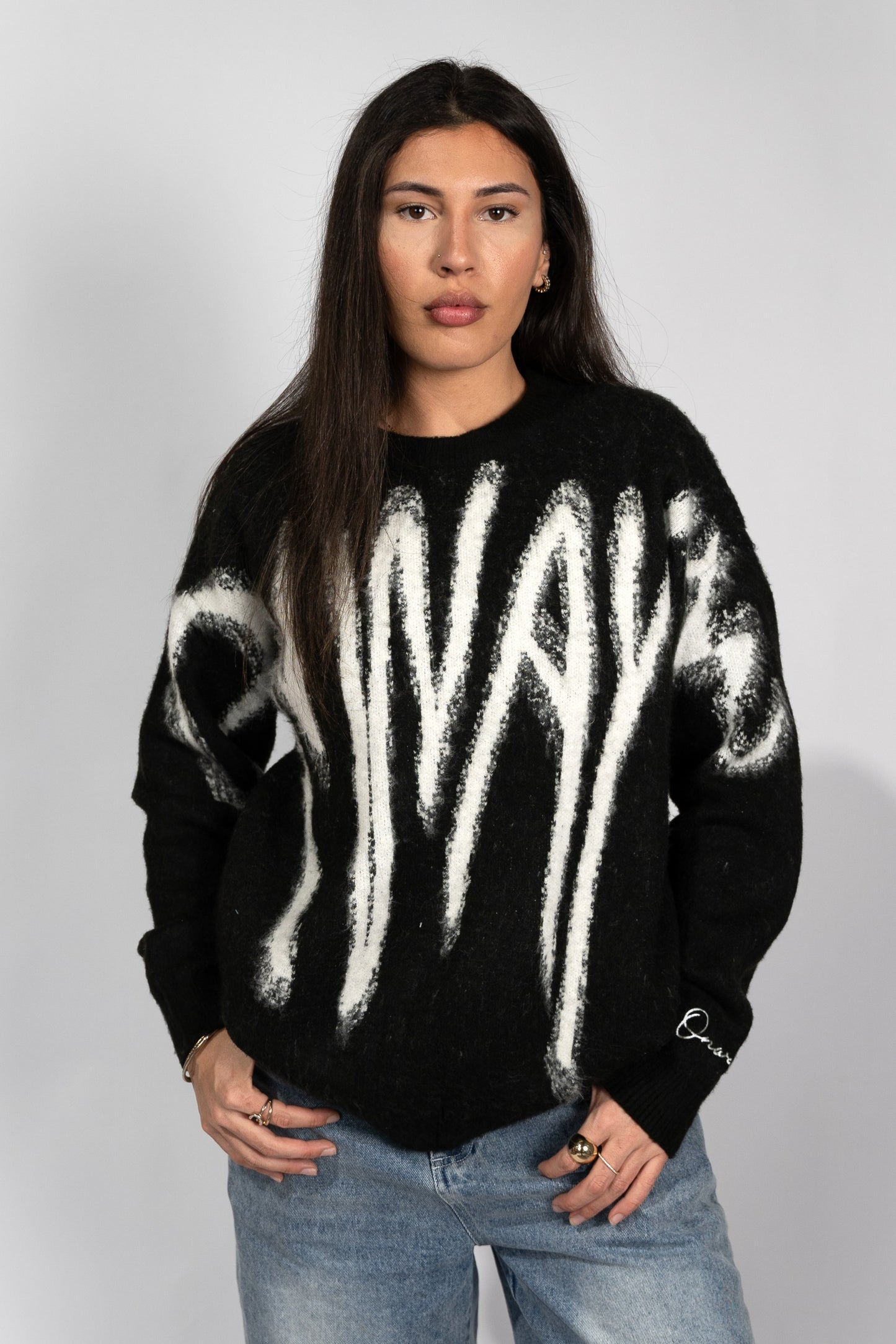 Fluff Knit Crewneck - Black