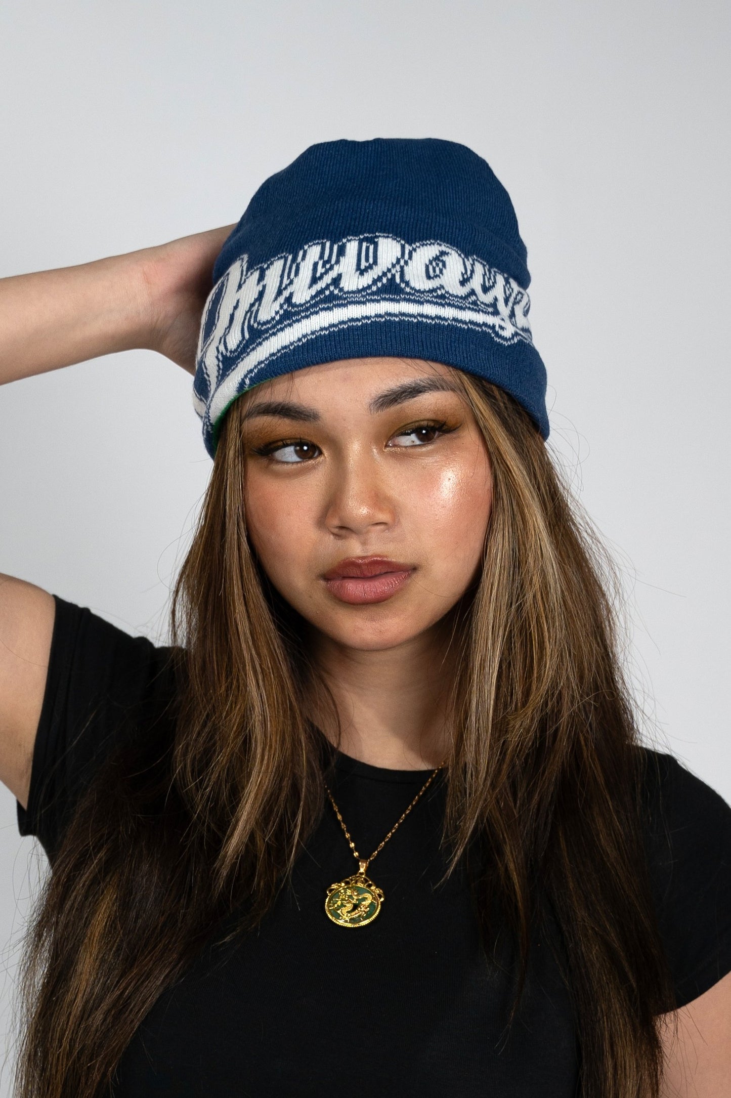 Reversible Beanie - Green / Navy