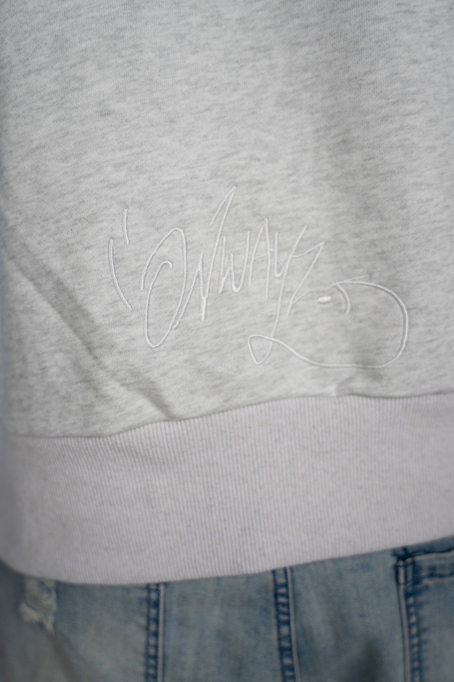 Quarter Zip Sweater - Grey and Blue