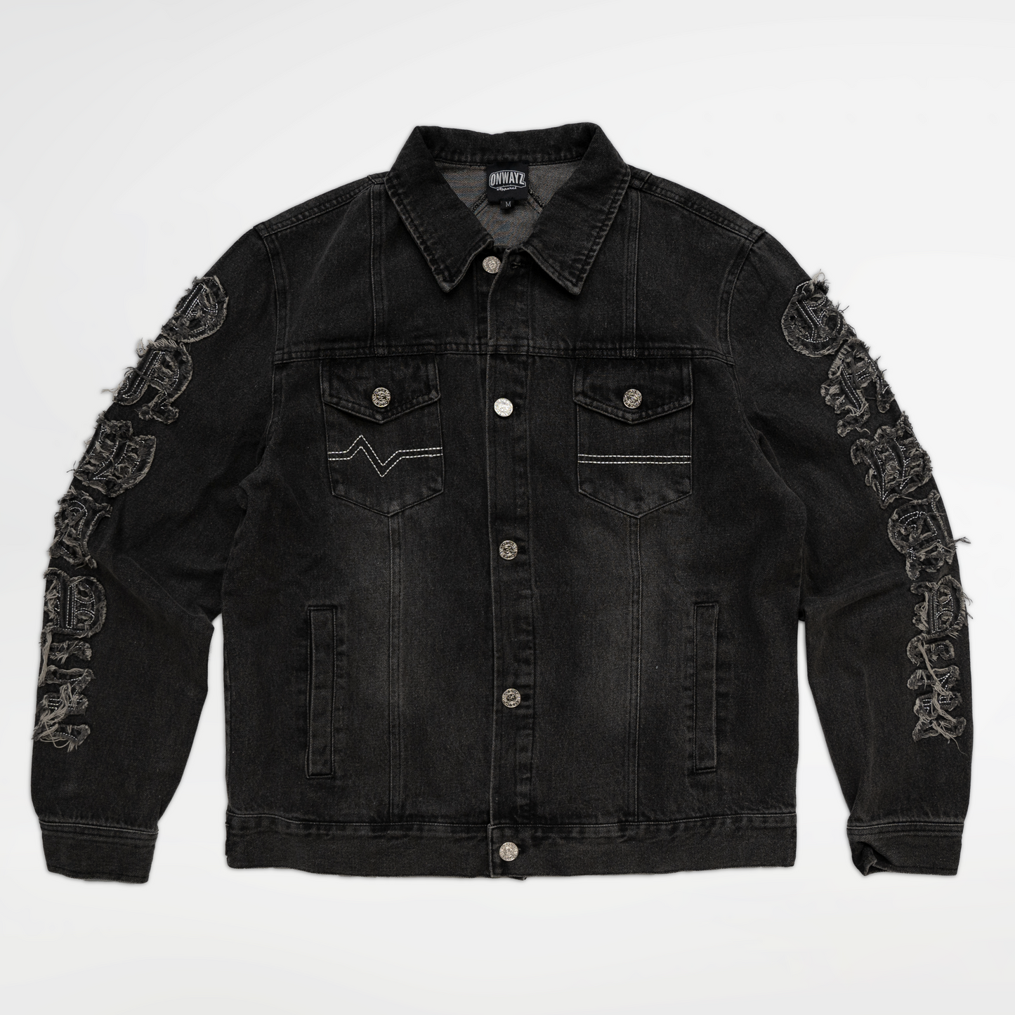 Classic Applique Denim Jacket - Black
