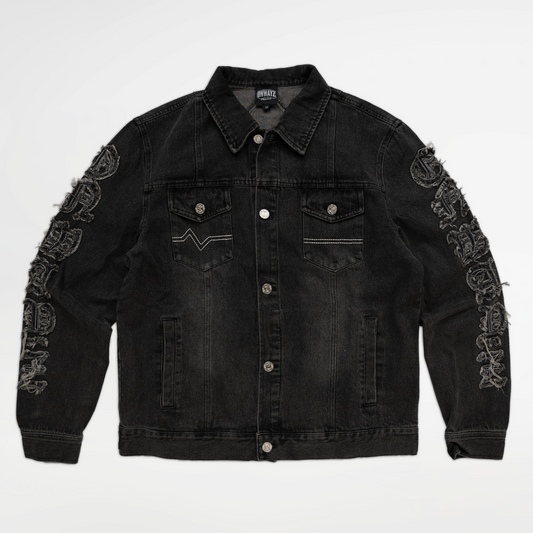 Classic Applique Denim Jacket - Black