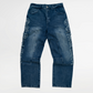 Classic Applique Denim Jeans - Blue