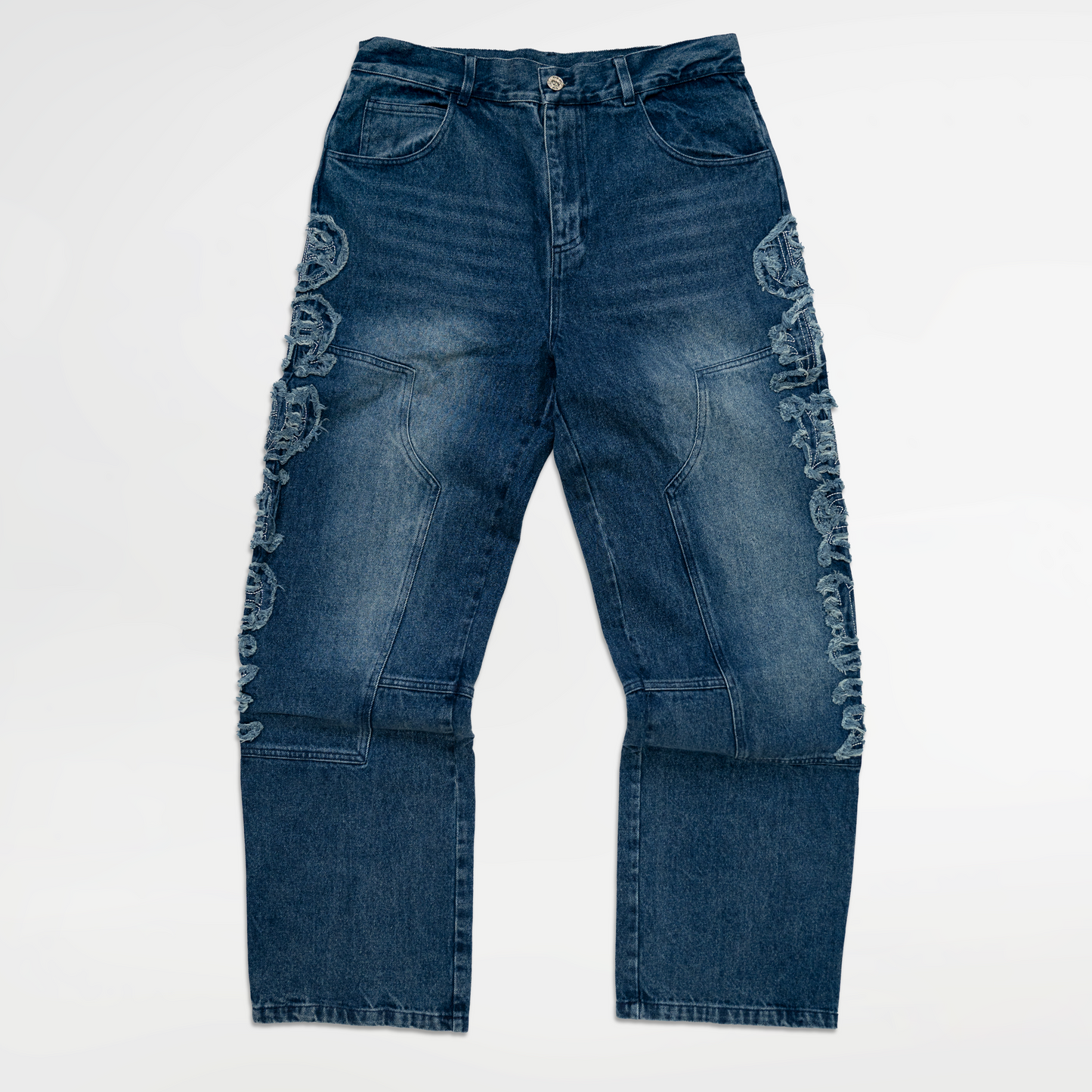 Classic Applique Denim Jeans - Blue