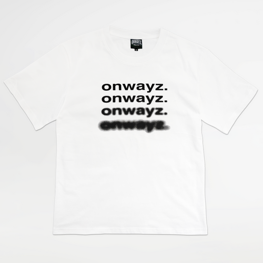 Blur Text T Shirt - White