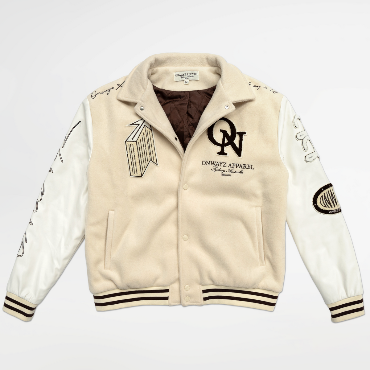 Skyline Varsity Jacket - Beige