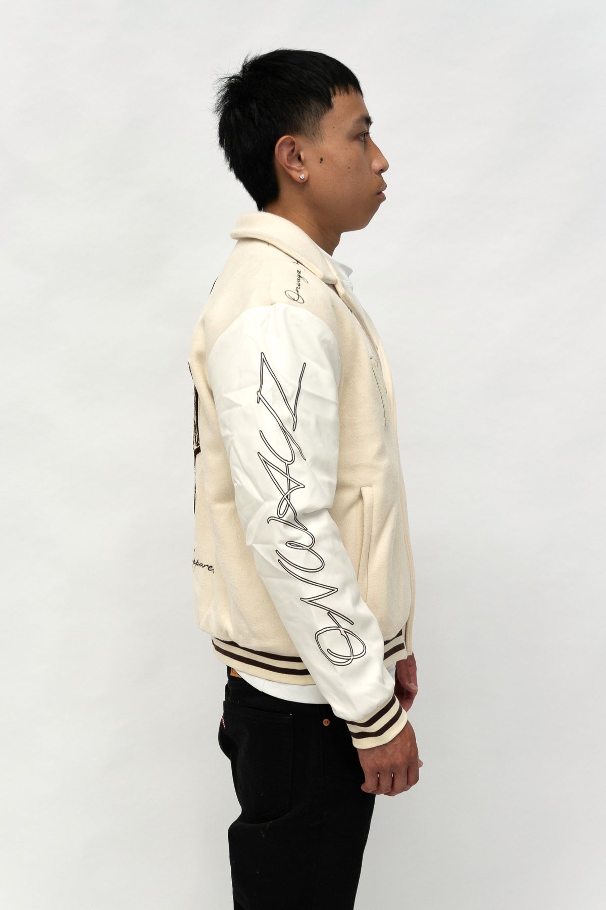 Skyline Varsity Jacket - Beige