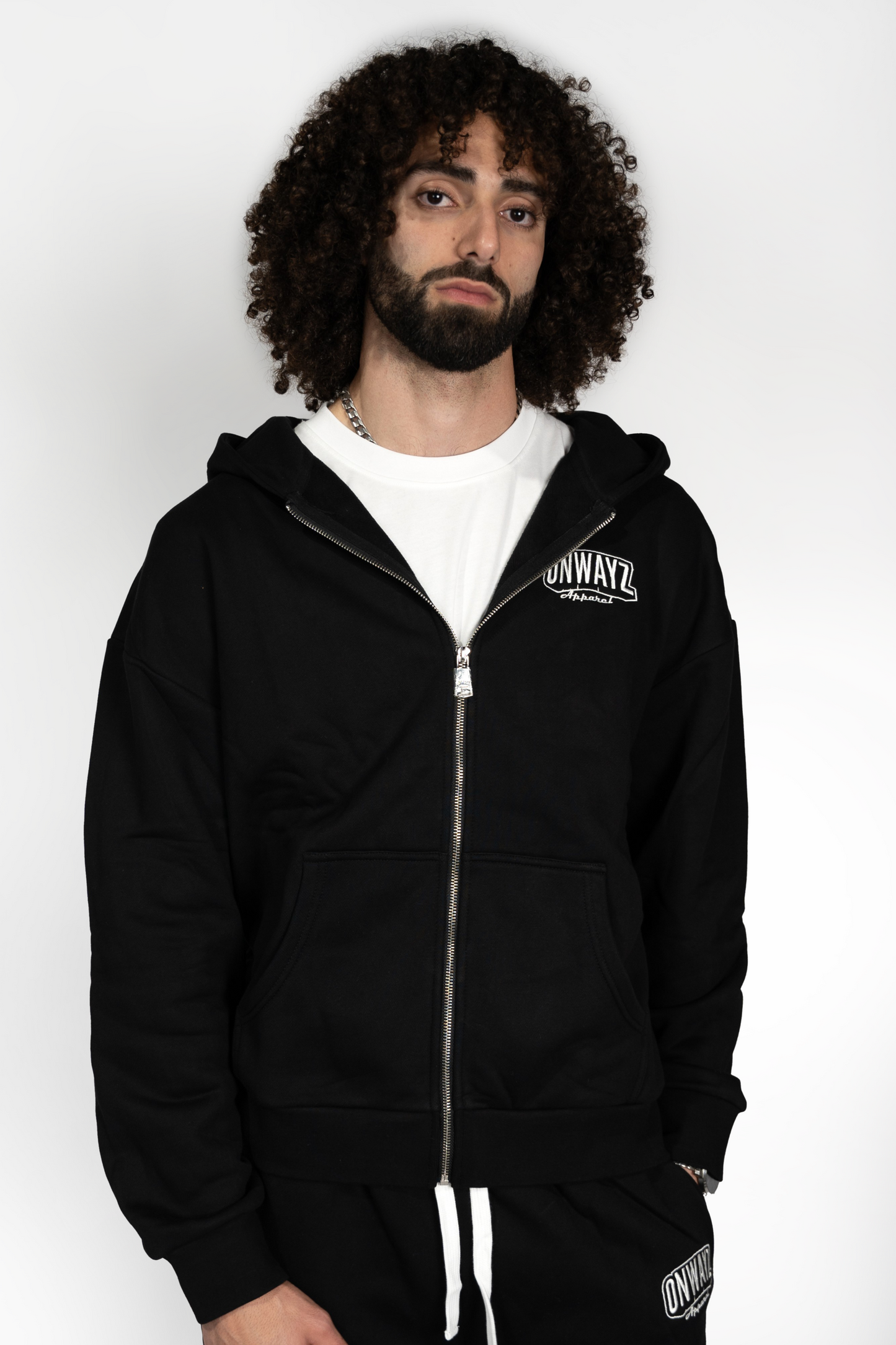Arrow Script Zip Hoodie - Black