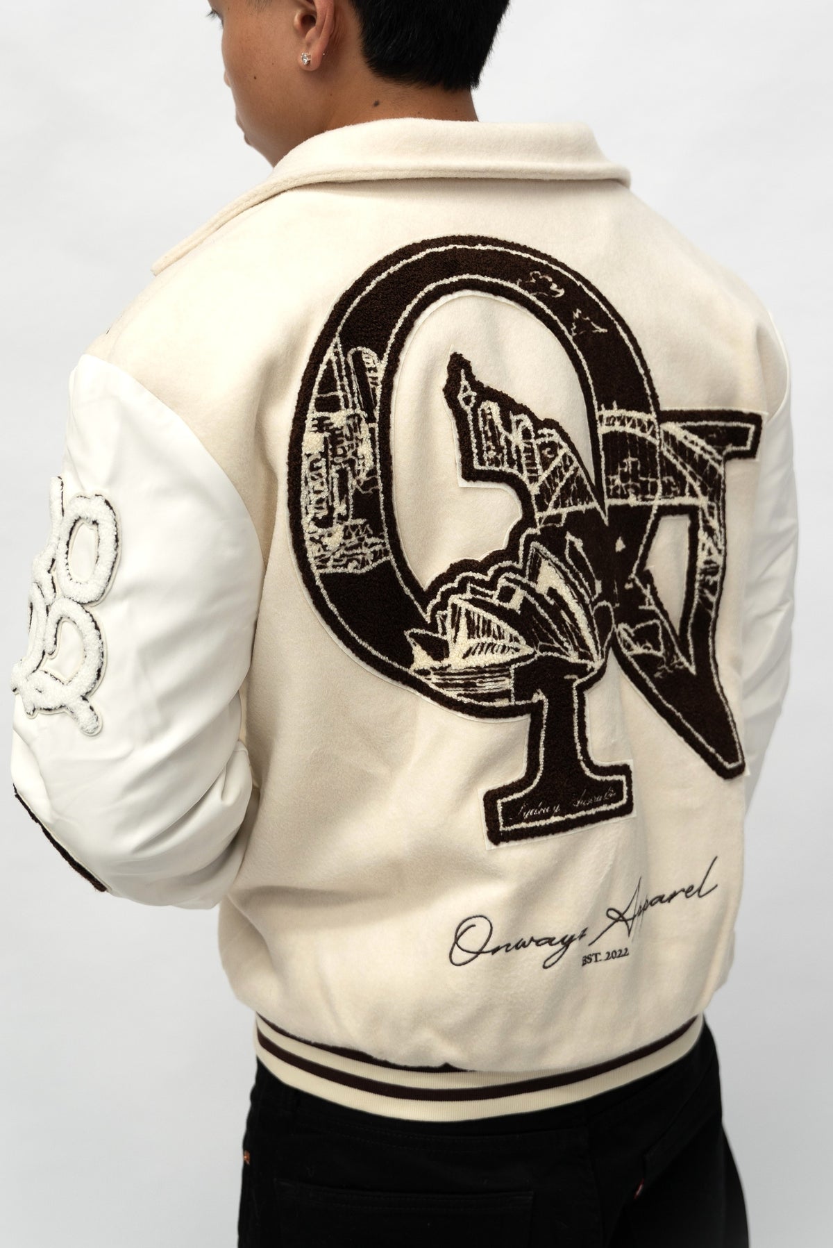 Skyline Varsity Jacket - Beige