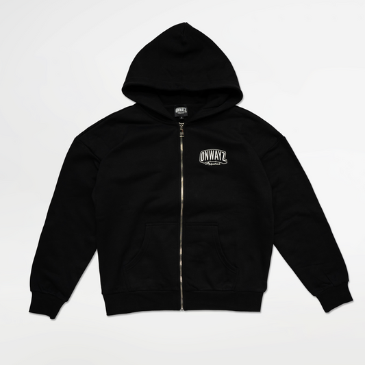 Arrow Script Zip Hoodie - Black