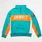 Quarter Zip Sweater - Teal and Orange