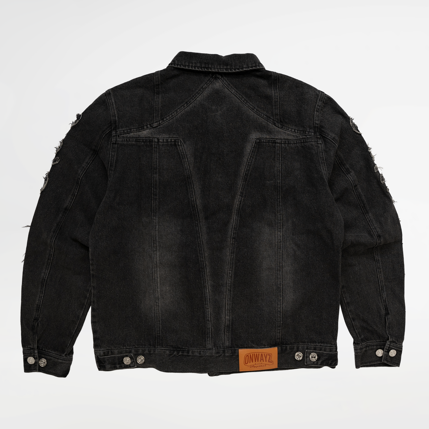 Classic Applique Denim Jacket - Black