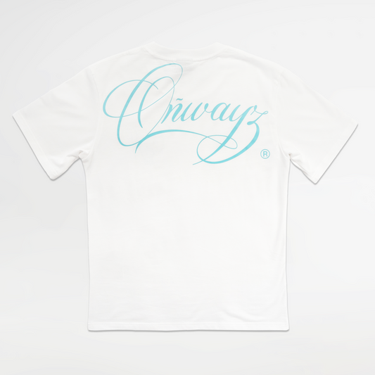 Calligraphy T Shirt - Aqua