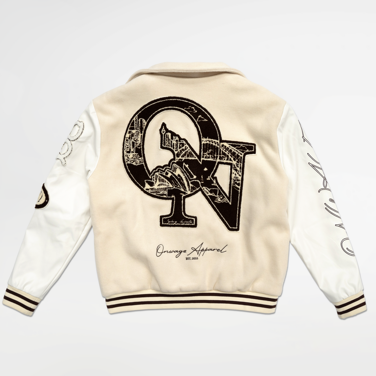 Skyline Varsity Jacket - Beige