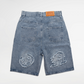 Distressed Logo Jorts - Blue