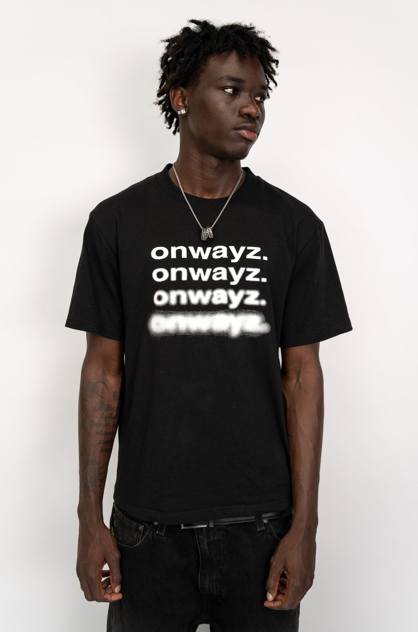 Blur Text T Shirt - Black