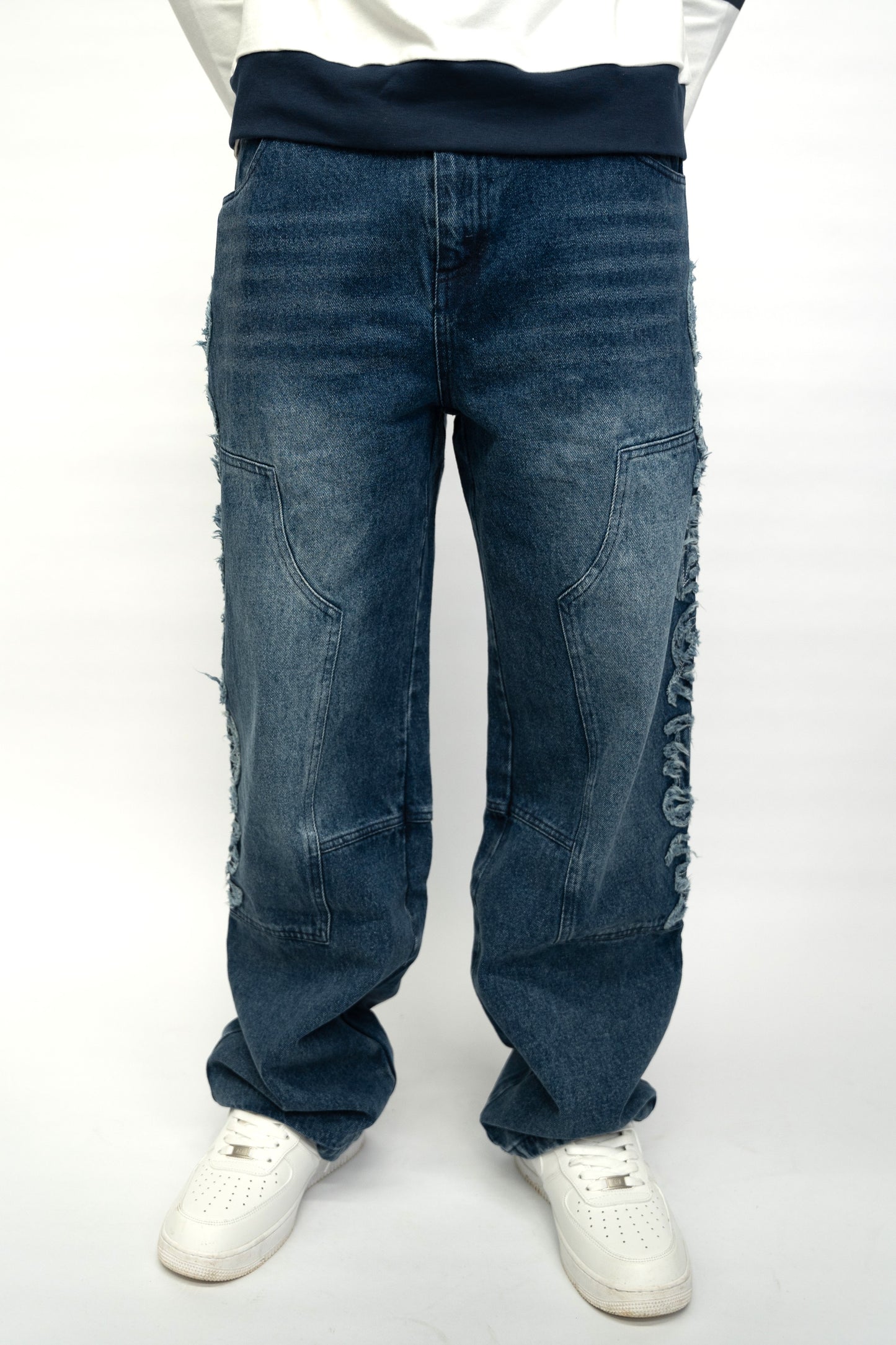 Classic Applique Denim Jeans - Blue