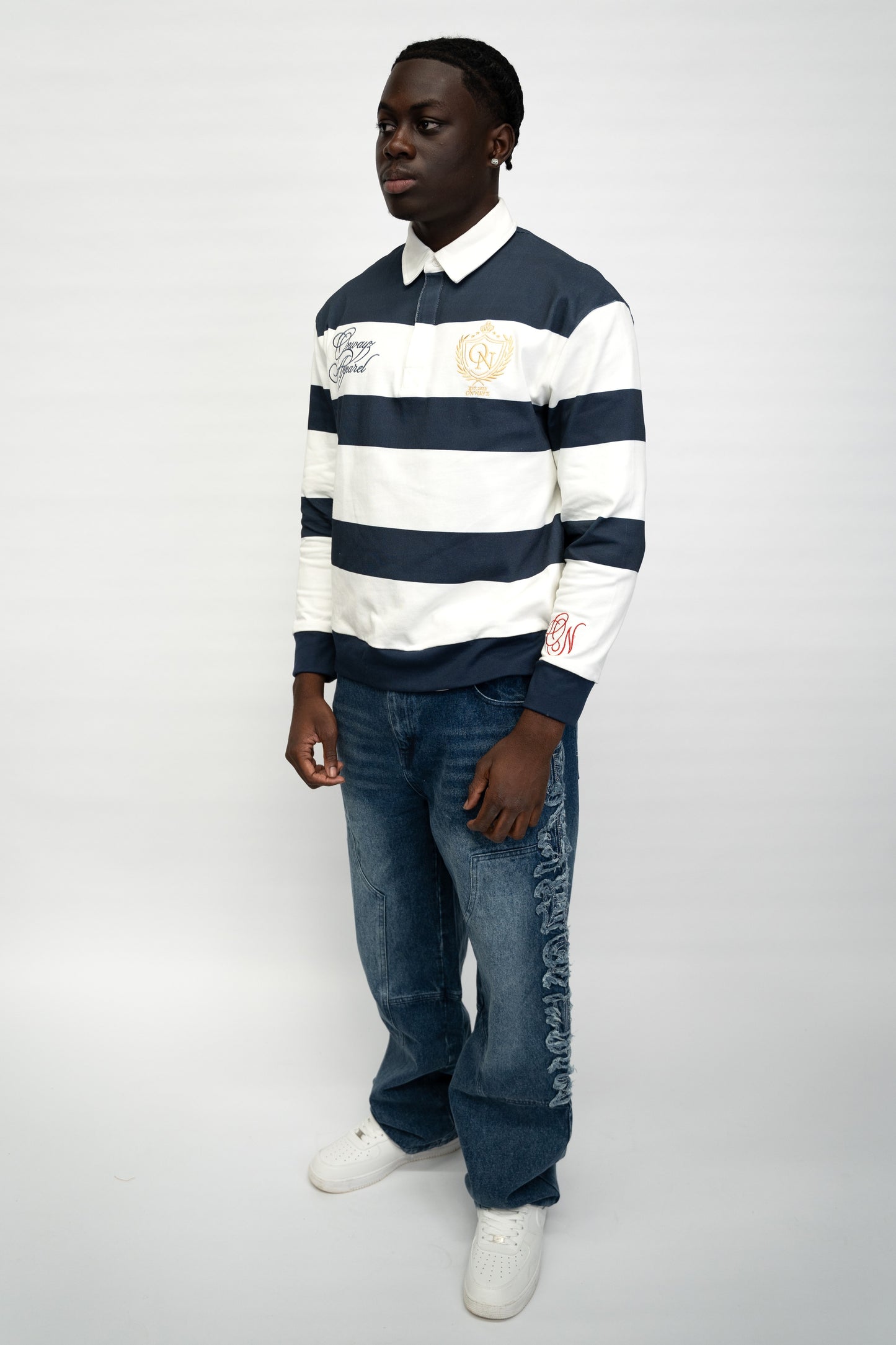 Long Sleeve Polo Shirt - Navy