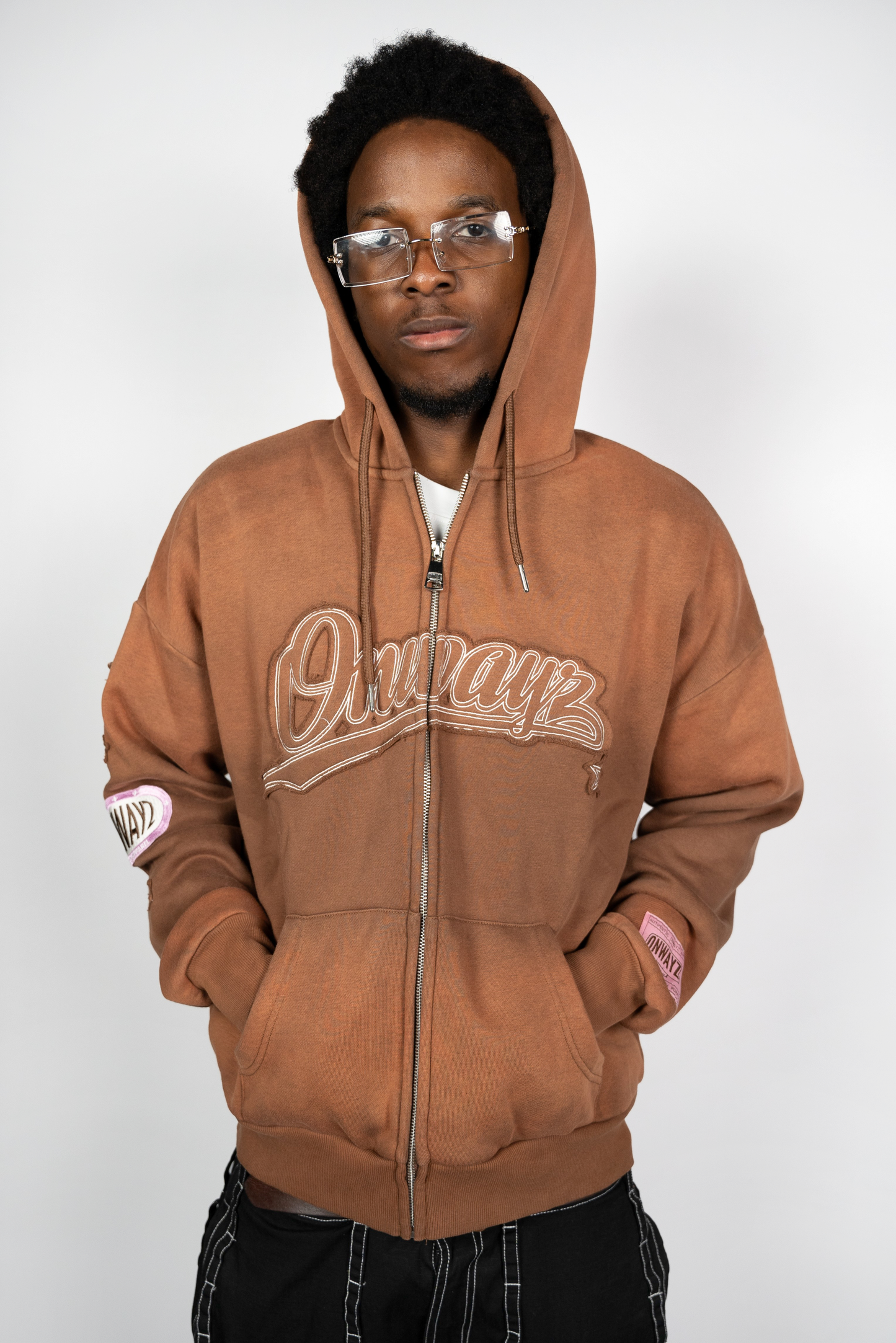 Star Zip Hoodie - Brown