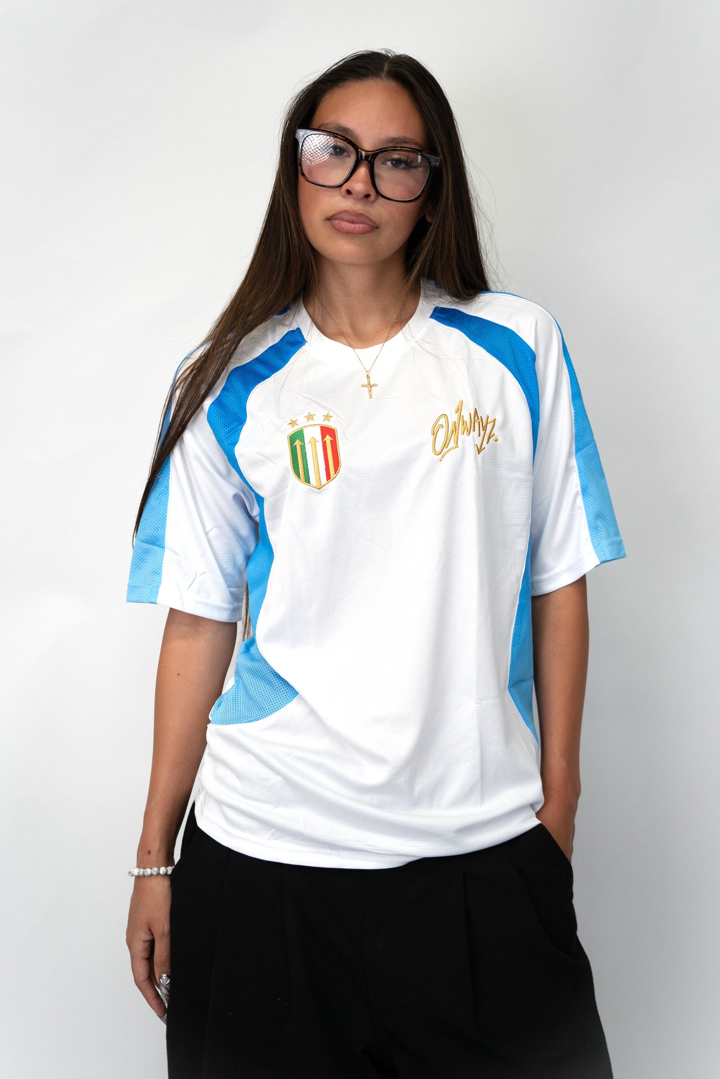 Gradient Jersey - White Blue