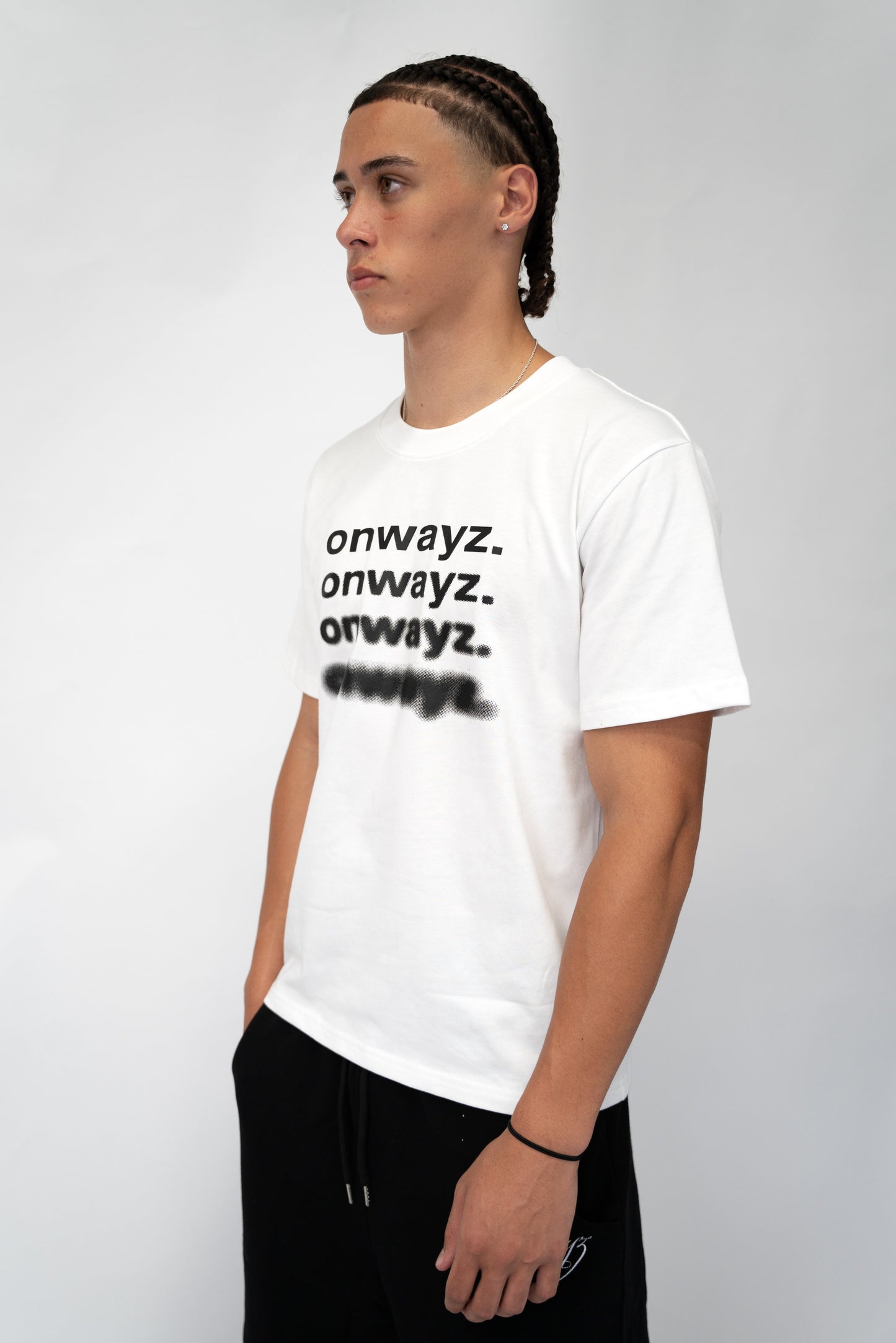 Blur Text T Shirt - White