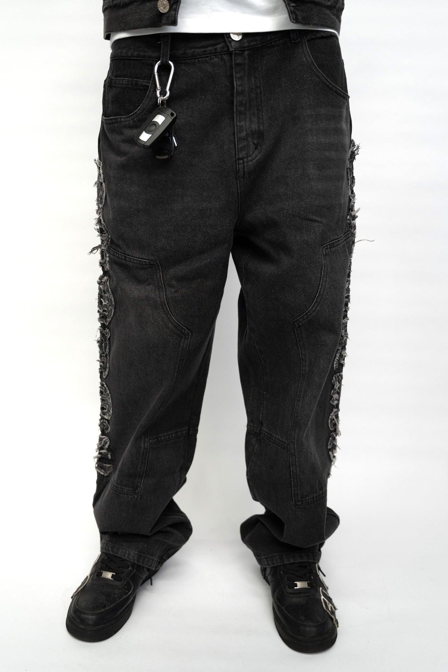 Classic Applique Denim Jeans - Black