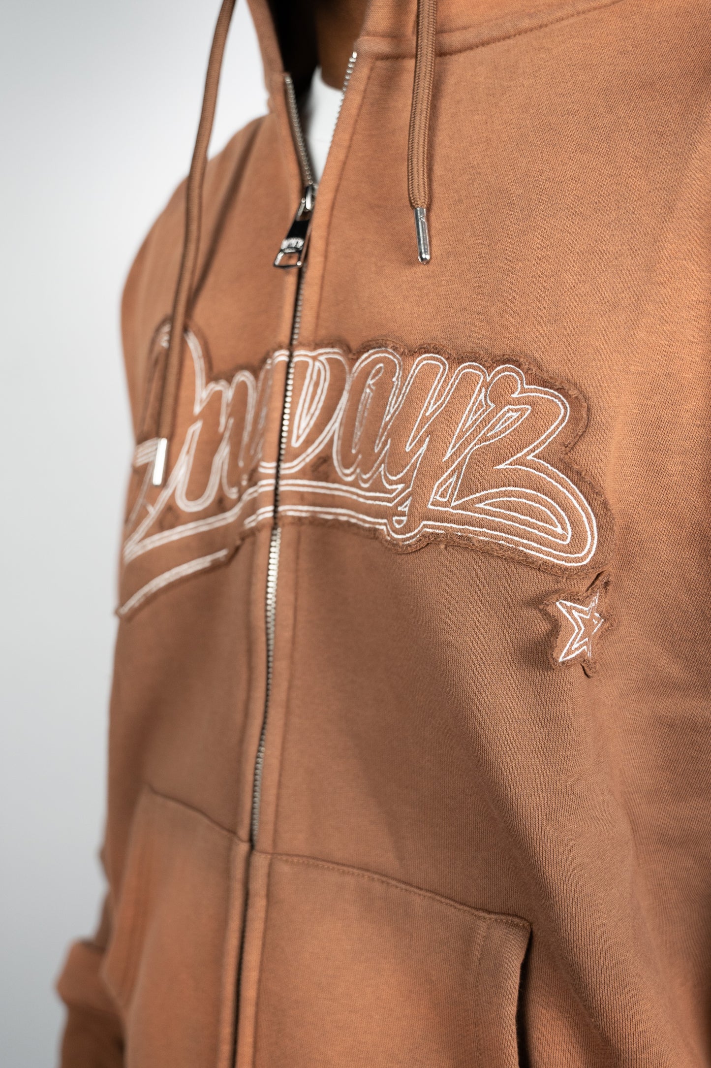 Star Zip Hoodie - Brown
