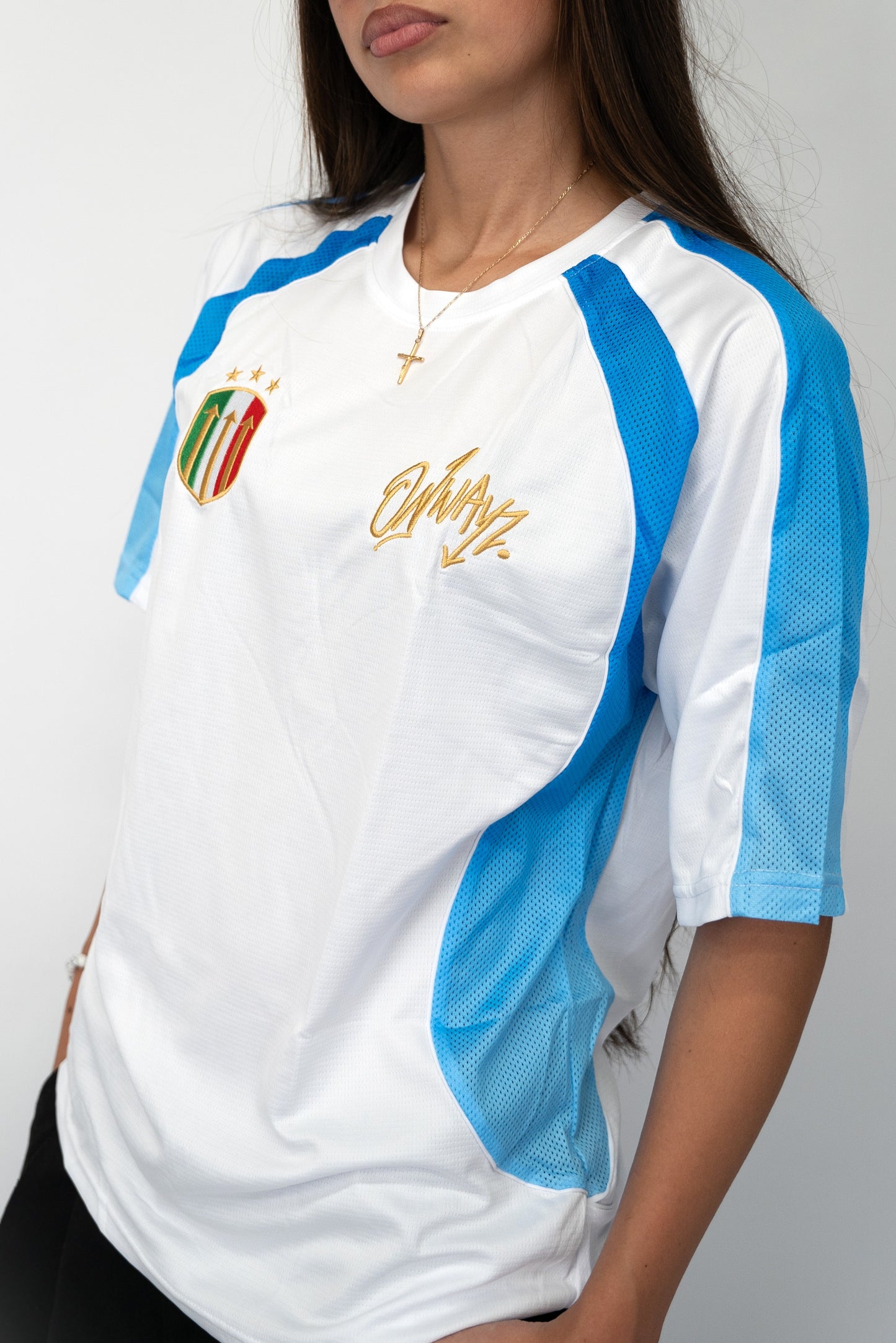 Gradient Jersey - White Blue