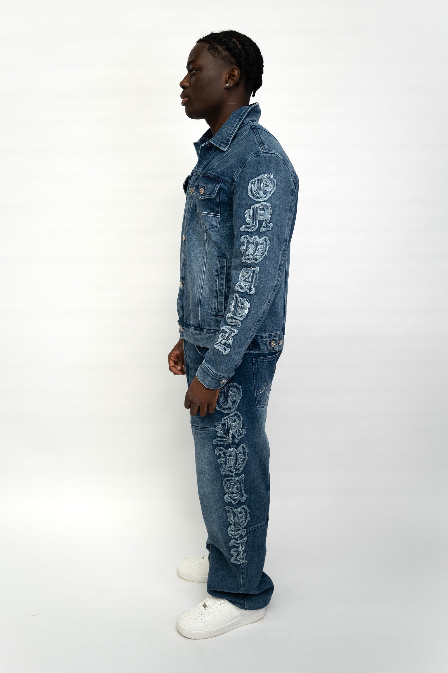 Classic Applique Denim Jeans - Blue
