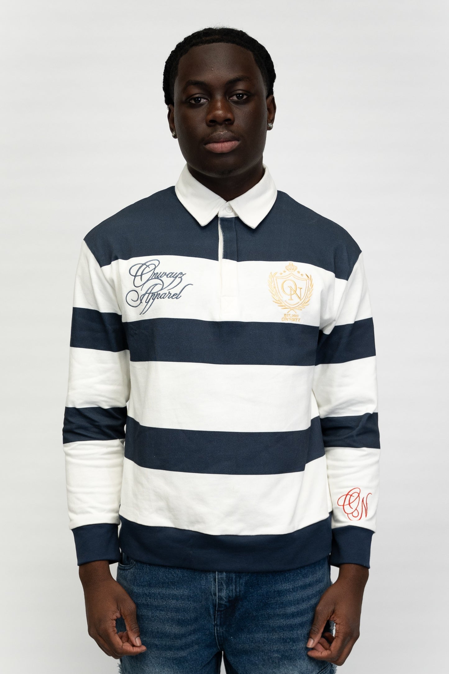 Long Sleeve Polo Shirt - Navy
