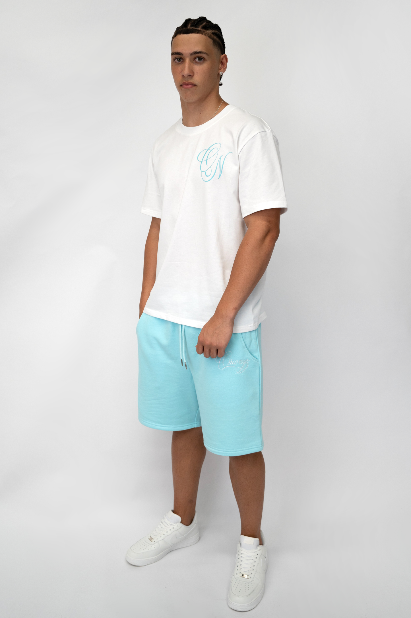 Calligraphy T Shirt - Aqua