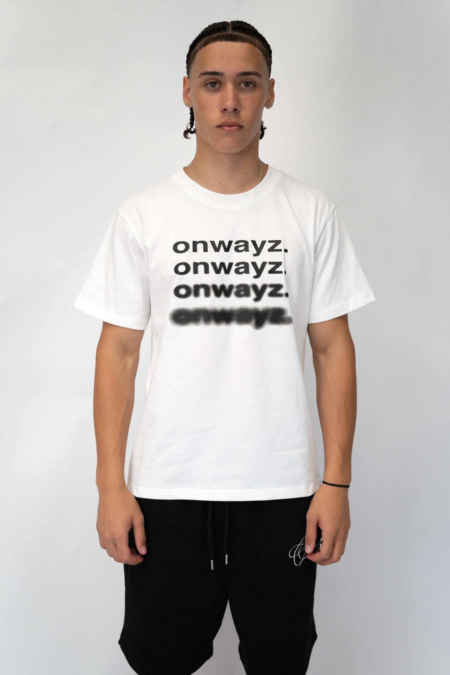 Blur Text T Shirt - White